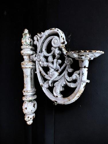 Ornate Cast Iron Plant Lamp Bracket, Vintage Wall Mount Garden Plant Holder E,