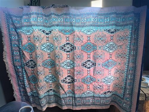 Southwestern Rug, Native American Indian Mexican Vintage Woven Rug, Ranch Decor