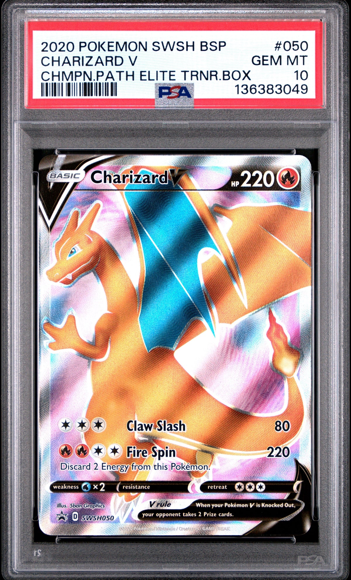 [PSA 10 - GEM MT] CHARIZARD V #050 - Chmpn.path Elite Trnr.box - Pokemon SWSH Black Star Promo (2020)