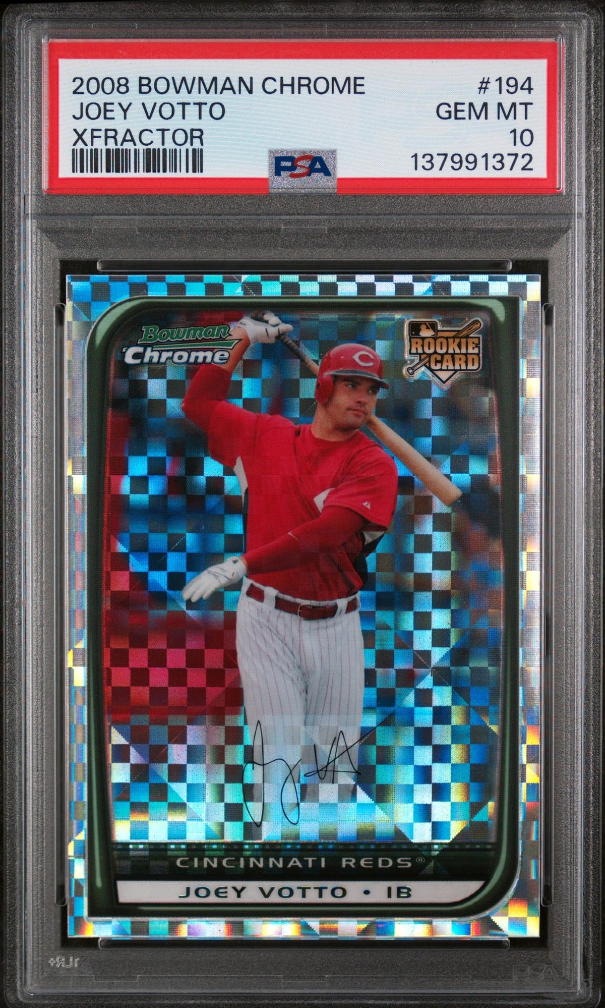 2008 Bowman Chrome Xfractor Joey Votto #194 /250 PSA 10