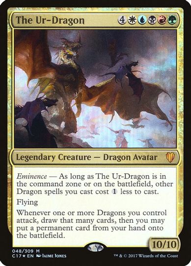 The Ur-Dragon (48) [Commander 2017] (Heavily Played Foil)