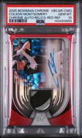 2025 Bowman Chrome Chrome Autograph Relics Chrome Auto Relics-Red Ref Colson Montgomery #BCAR-CMO /5 PSA 10