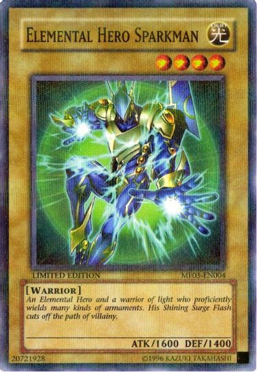 Elemental HERO Sparkman (MF03-EN004) [Mattel Action Figure Promos: Series 3] (Moderately Played Limited)