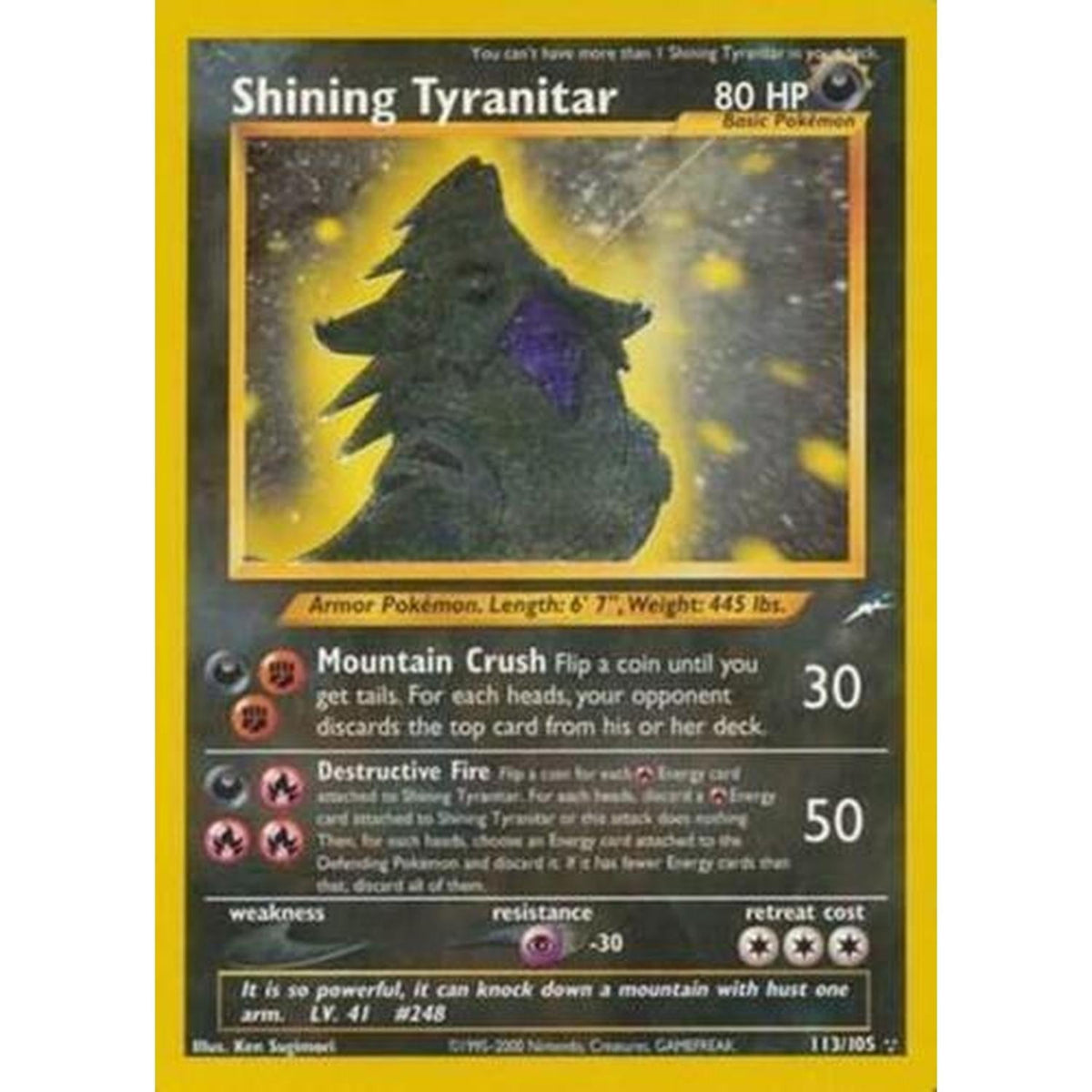 Shining Tyranitar [Neo Destiny]  - Unlimited Holofoil (Near Mint)