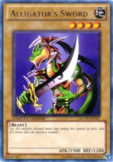 Alligator's Sword (WCPP-EN007) [World Championship 2010 Card Pack] (Damaged Limited)