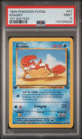 1999 Pokemon Fossil 1st Edition Krabby #51 PSA 9
