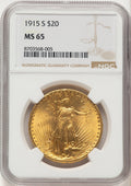 1915-S $20 Saint-Gaudens Double Eagle NGC MS65