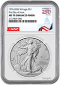 2026-W Enhanced Silver Eagle 250 FDI NGC MS70 (1776-2026) Congress Label