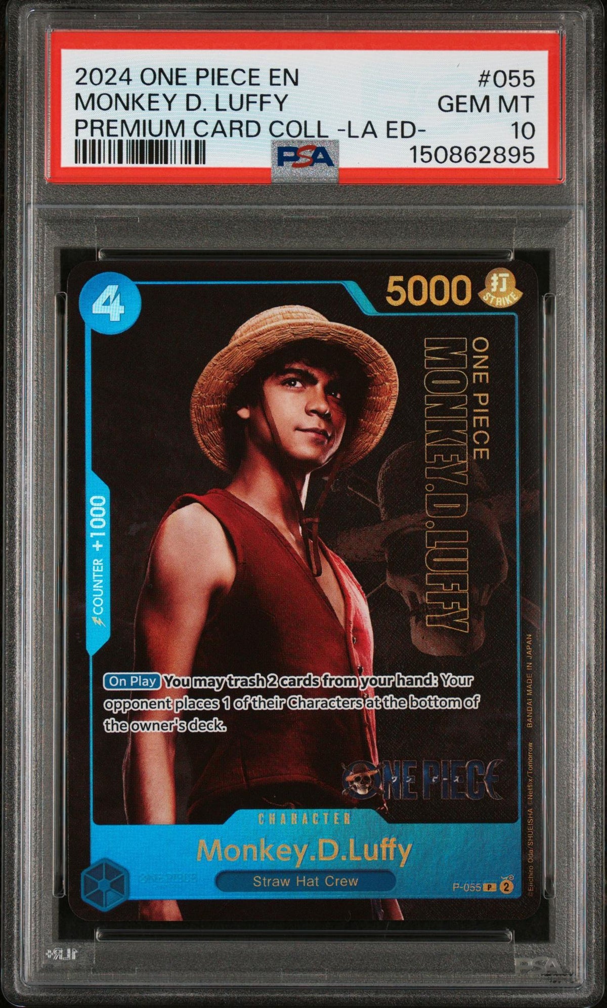 2024 One Piece Premium Card Collection -Live Action Edition- Monkey D. Luffy #55 PSA 10