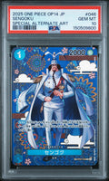 2025 One Piece Japanese Op14-The Azure Sea's Seven Special Alternate Art Sengoku #046 PSA 10