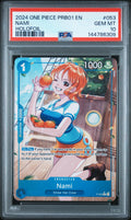 2024 One Piece Premium Booster Card Japanese Holofoil Nami #PO53 PSA 10
