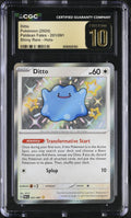 2024 Paldean Fates #201/091 Ditto Shiny Rare - Holo CGC 10