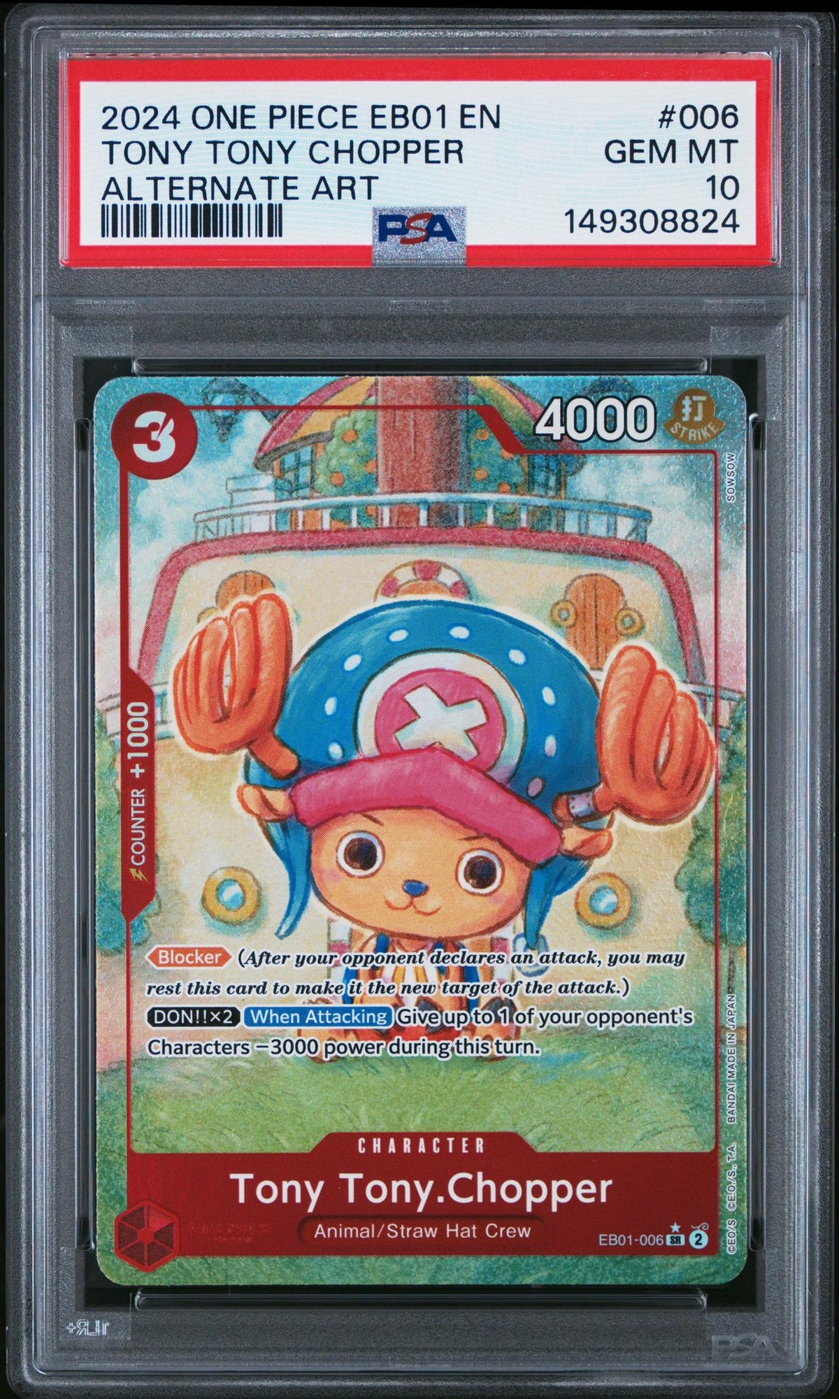 2024 Memorial Collection (Eb01) English (Borderless) Alt Art Tony Tony Chopper #EB01-006 PSA 10