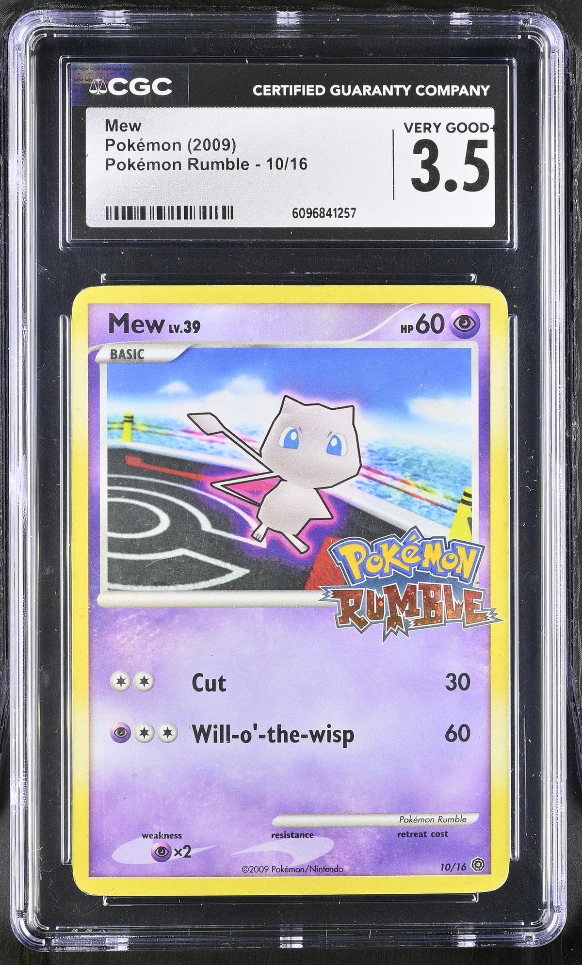 2009 Pokemon #10/16 Mew Pokemon Rumble CGC 3.5