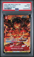 2022 One Piece Romance Dawn Alternate Art Monkey D. Luffy #OP01024 PSA 10
