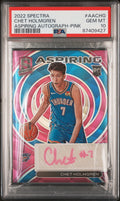 2022 Panini Spectra Aspiring Autographs Pink Chet Holmgren #5 /25 PSA 10