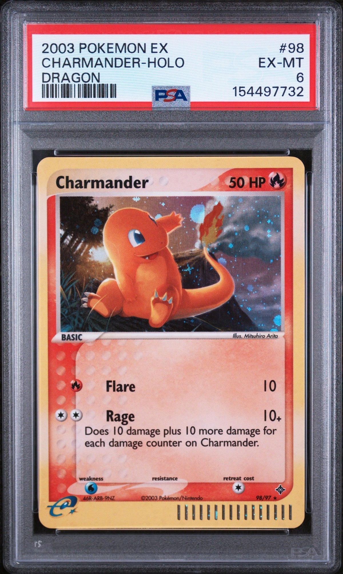 2003 Pokemon Ex Dragon Holo Charmander #98 PSA 6
