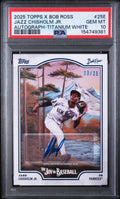 2025 Topps X Bob Ross the Joy of Baseball Autograph-Titanium White Jazz Chisholm Jr. #25E /35 PSA 10