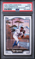 2025 Topps X Bob Ross the Joy of Baseball Autograph-Titanium White Jazz Chisholm Jr. #25E /35 PSA 10