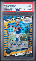 2024 Panini Absolute Signature Rookies Gold Stars Justin Herbert #57 10/10 PSA 9