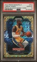 2022 Panini Prizm Monopoly All-Stars Gold Money Shimmer Prizm LeBron James #PS7 /500 PSA 10
