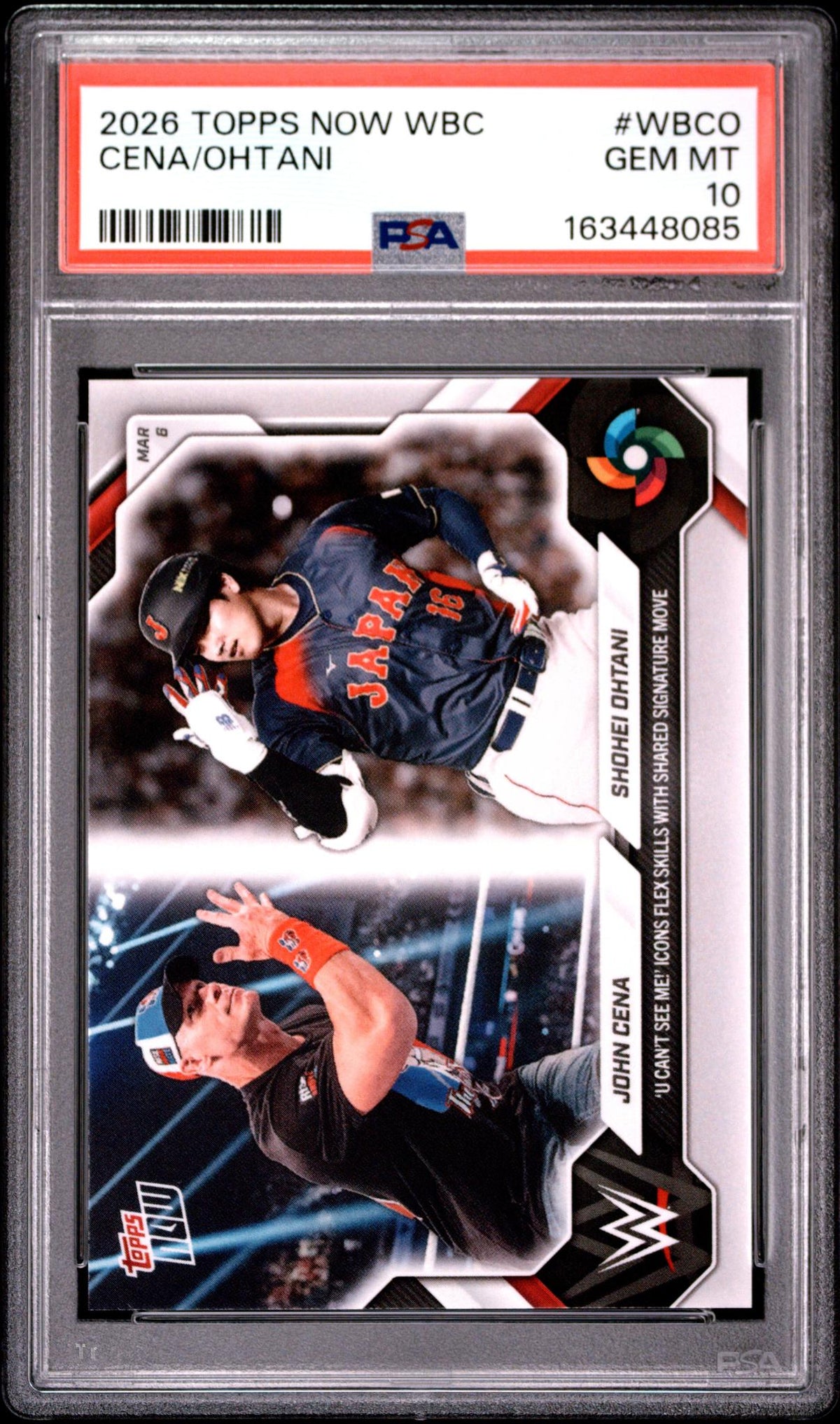 2026 Topps Now John Cena/Shohei Ohtani #WBCO /55002 PSA 10