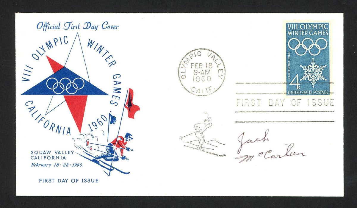 Jack McCartan Autographed First Day Cover 1960 Olympics Hockey Team USA SKU #159563