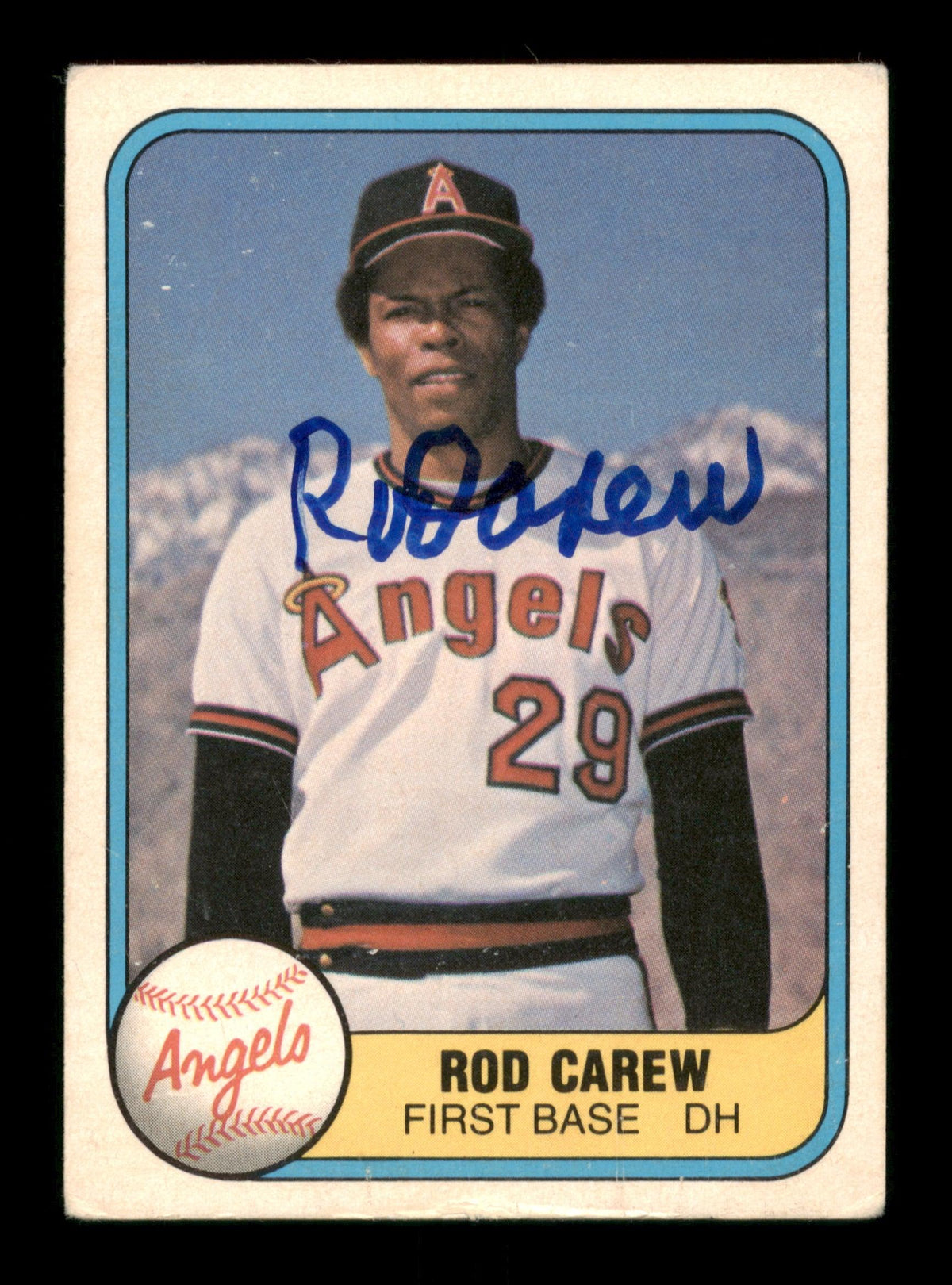 Rod Carew Autographed 1981 Fleer Card #268 California Angels SKU #186567