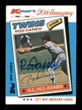 Rod Carew Autographed 1982 Topps K-Mart Card #31 Minnesota Twins SKU #186610