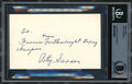 Petey Sarron Autographed 3x5 Index Card Featherweight Champ Beckett BAS #12516835