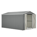 8 x 12 FT Outdoor Metal Storage Shed with Aluminum Frame, Lockable Double Doors, Heavy-Duty Tool Storage for Backyard, Garden, Patio & Lawn (8X12 FT)