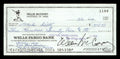 Willie McCovey Autographed 2.75x6 Check San Francisco Giants 1188 SKU #201486