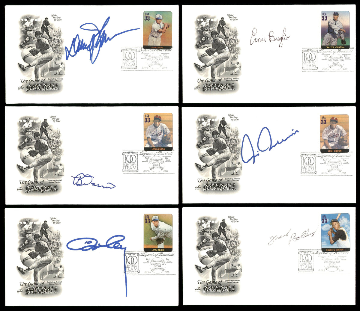 MLB Baseball Autographed First Day Covers Lot of 70 SKU #175959