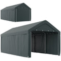10' x 20' Portable Garage for All Seasons with 2 Roll Up Doors, Dark Grey