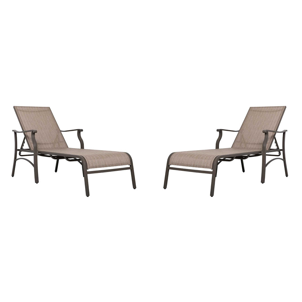 2 Trevi Textilene Chaise Lounge (Brown / Textilene)