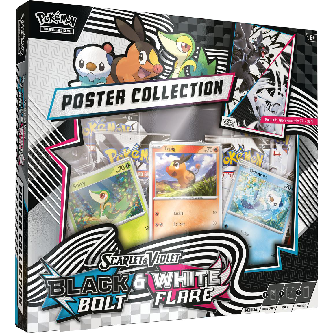 Unova Poster Collection (Black Bolt & White Flare) (Factory Sealed Case of 6 Boxes (FREE Double Box Shipping))