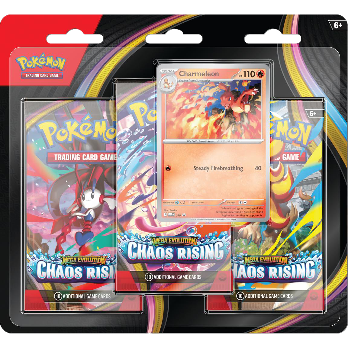 Chaos Rising 3-Pack Booster Blister (1x 3-Pack Blister (Charmander))