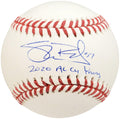 Shane Bieber Autographed Official MLB Baseball Cleveland Indians "2020 AL Cy Young" Beckett BAS Stock #185692