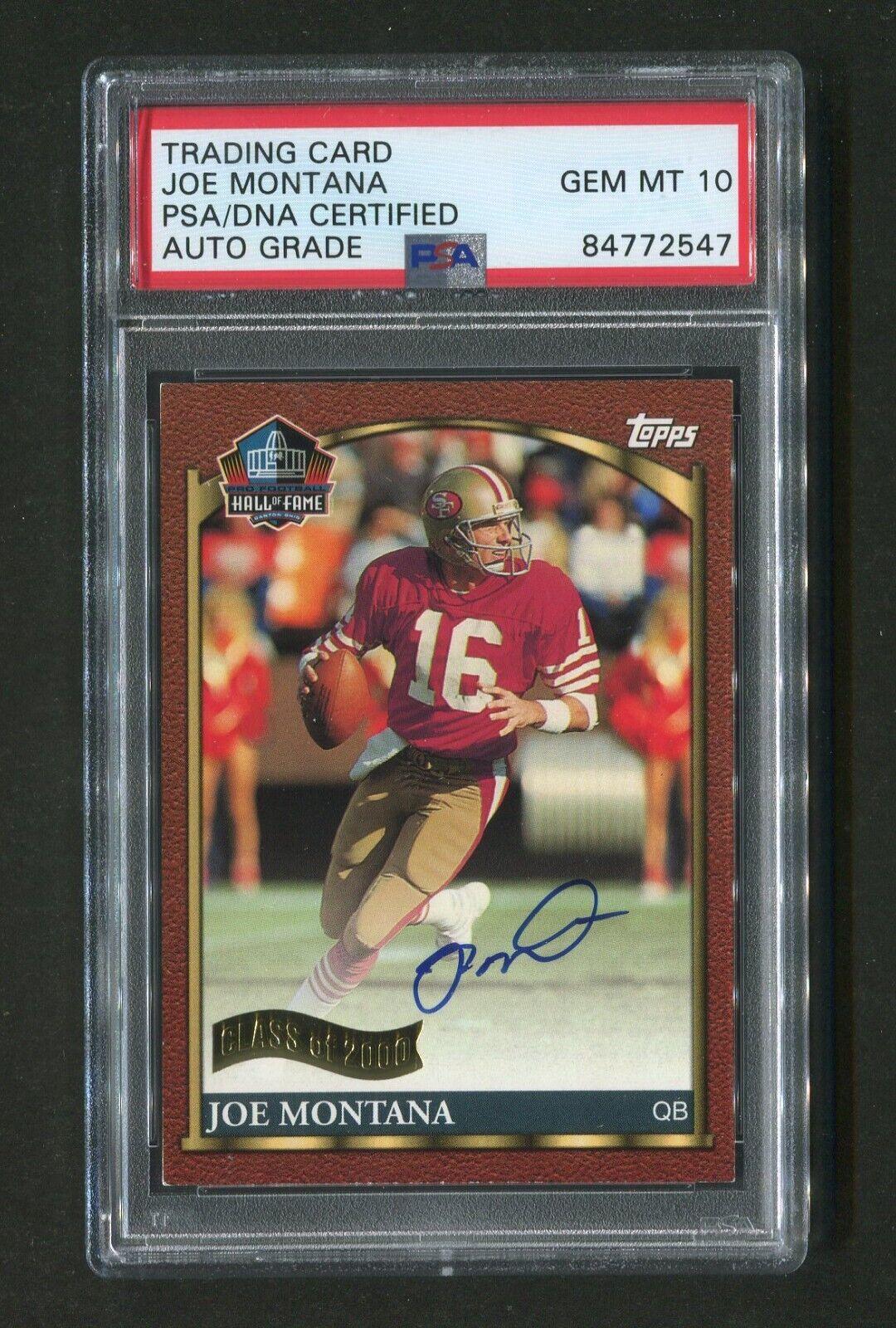 2000 Joe Montana PSA/DNA Certified Autograph Hall of Fame Signed Football Card