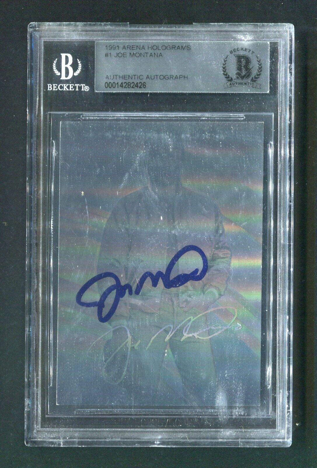 1991 Joe Montana BGS Authentic Autograph Arena Hologram Signed Football Card