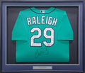 Seattle Mariners Cal Raleigh Autographed Framed Teal Nike Jersey Fanatics Holo