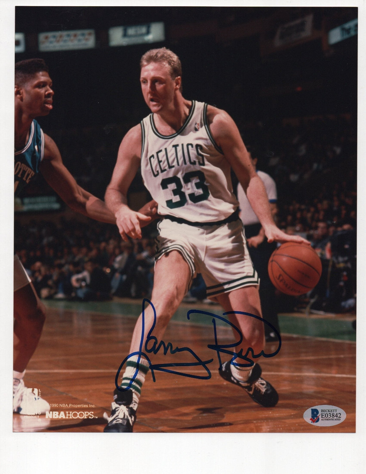 Larry Bird Signed 8x10 Photo (Beckett E03842)