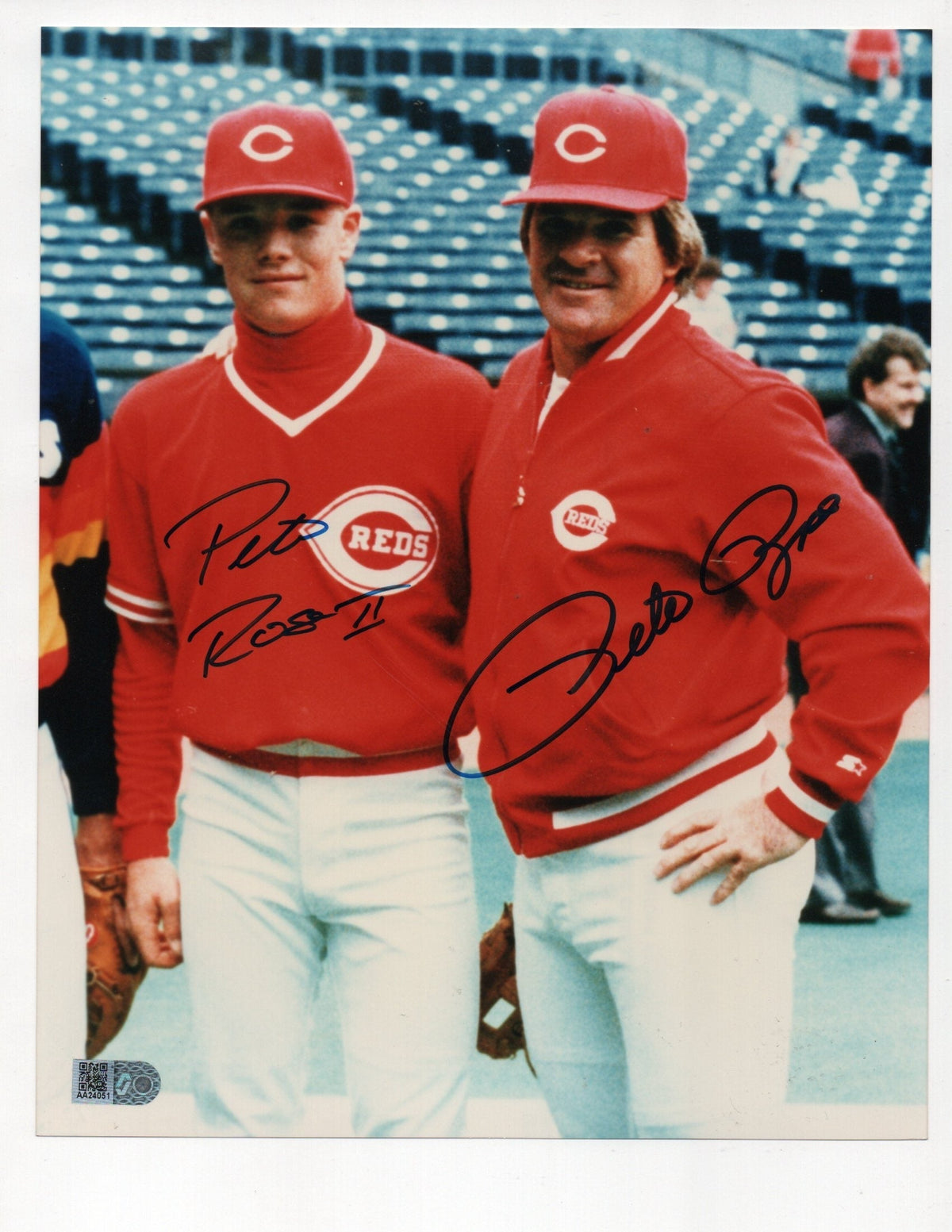 Pete Rose & Pete Rose II Signed 8x10 Photo (AIV AA24051)
