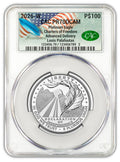 2026-W $100 Platinum Eagle Charters of Freedom AD CAC PR70 Founders