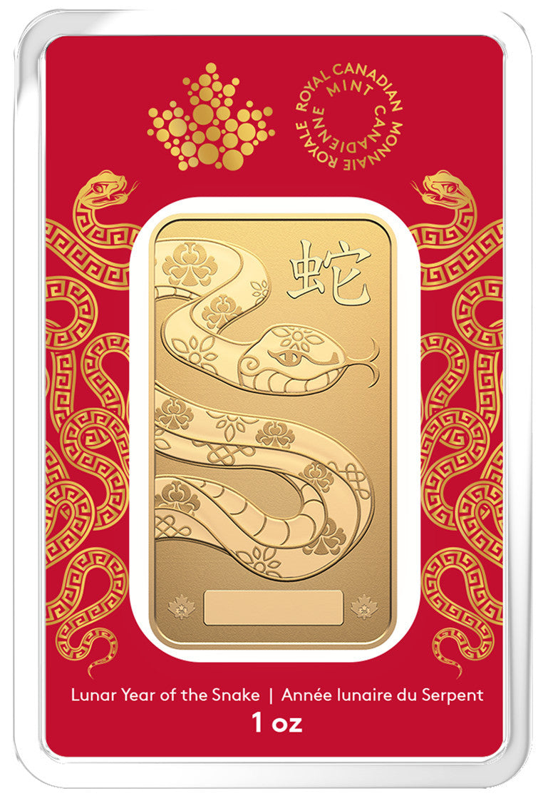 2025 1 oz Gold Bar Lunar Year of the Snake