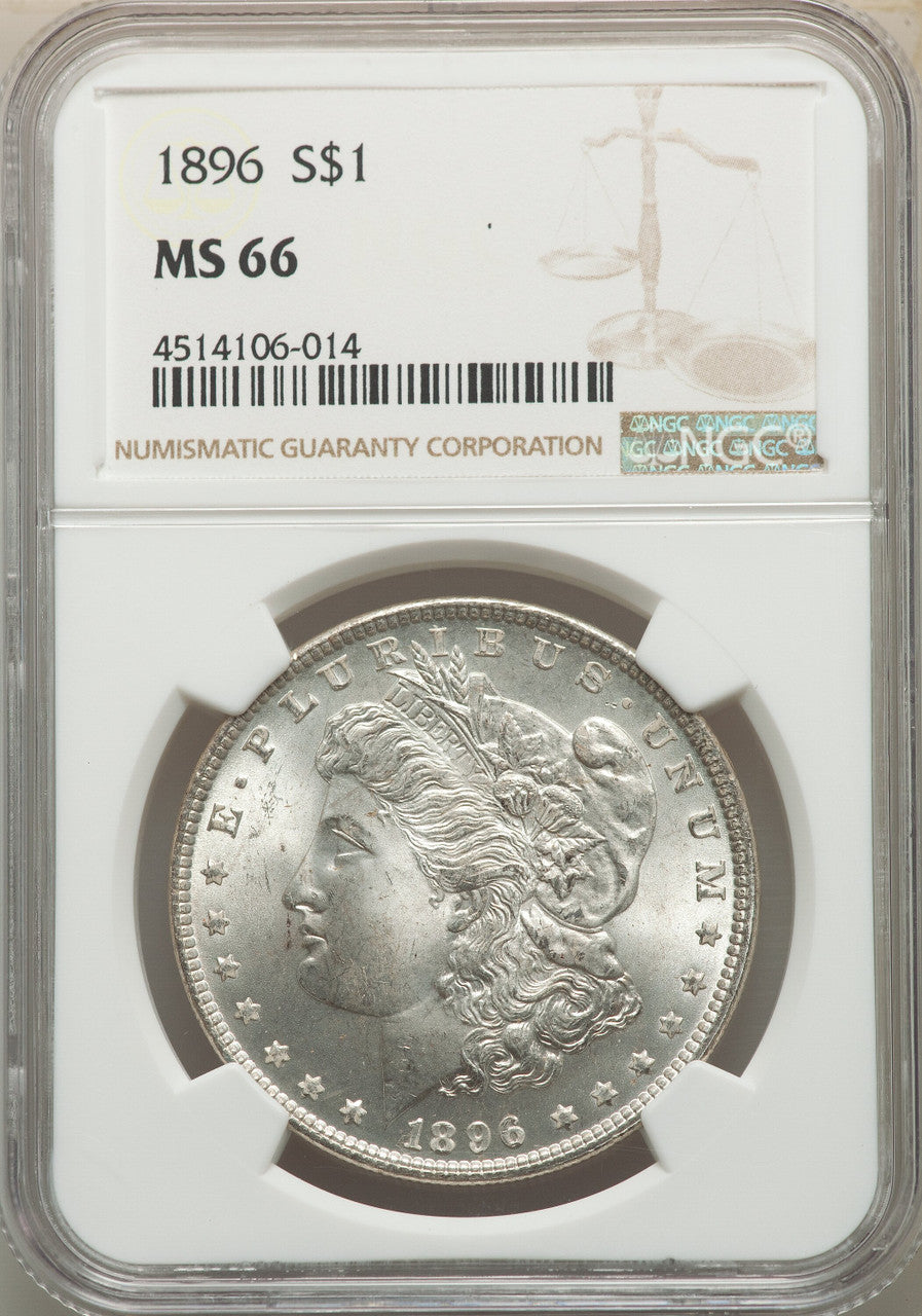 1896 S$1 Morgan Dollar NGC MS66