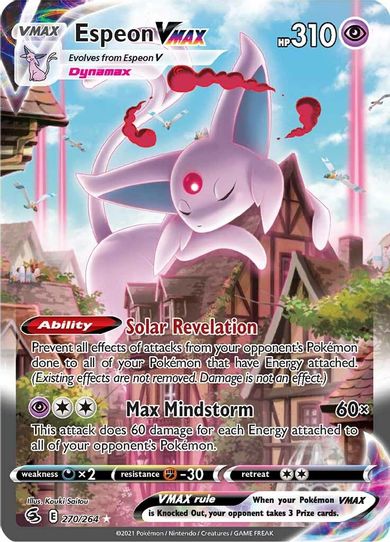 Espeon VMAX (Alternate Art Secret) (270/264) [Sword & Shield: Fusion Strike] (Near Mint Holofoil)