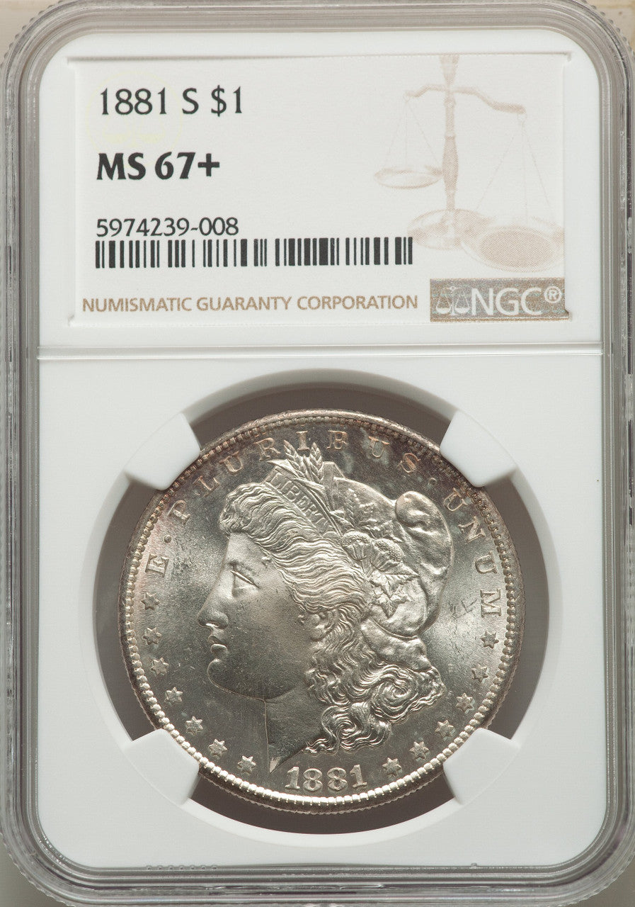 1881-S S$1 NGC Plus Morgan Dollar NGC MS67+