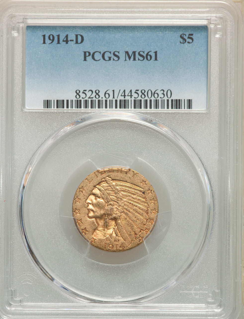 1914-D $5 Indian Half Eagle PCGS MS61