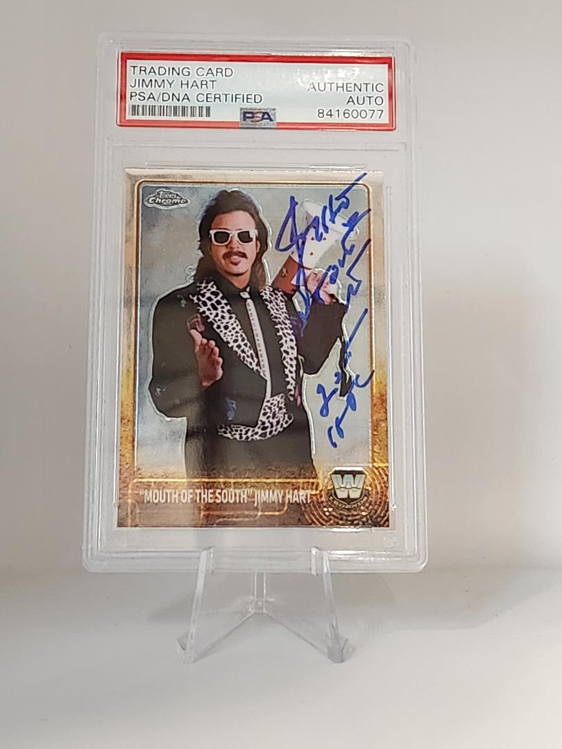 Jimmy Hart Signed Topps Chrome Card #85 Inscribed PSA Authentic Auto